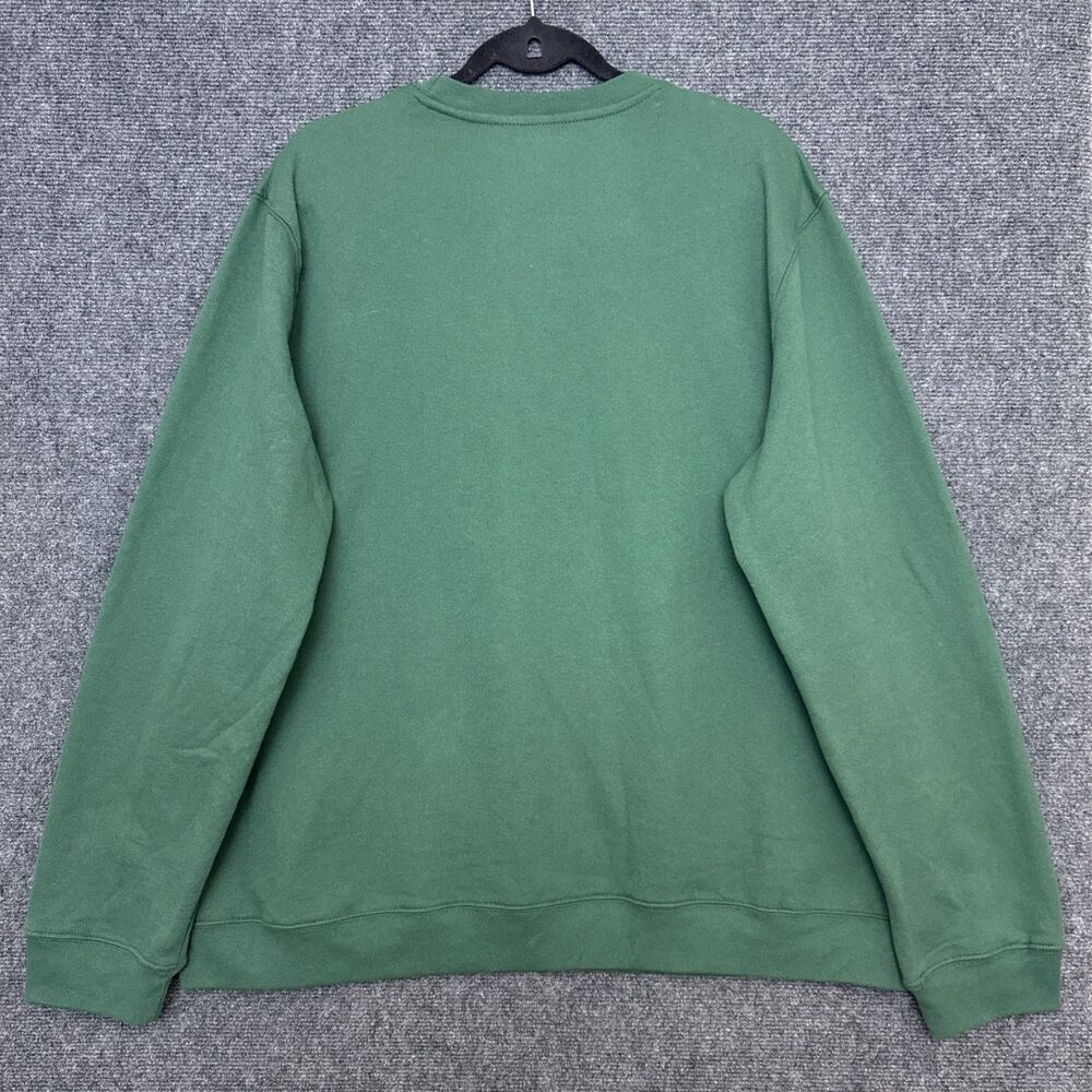 Christmas Sweatshirt Mens XXL Peanuts Snoopy Green Long Sleeve Crew Neck Holiday - Picture 3 of 5